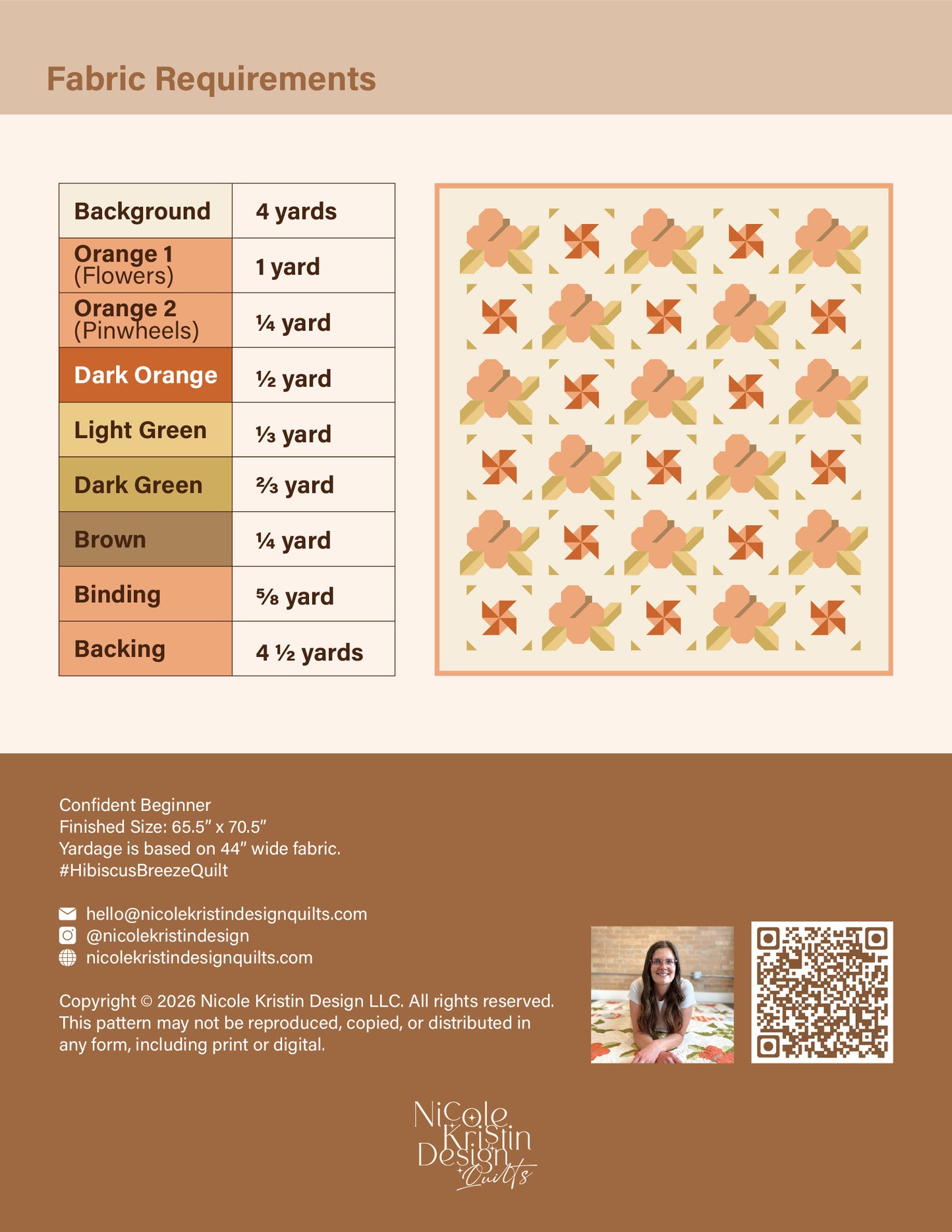 Hibiscus Breeze Quilt Pattern - Digital Download