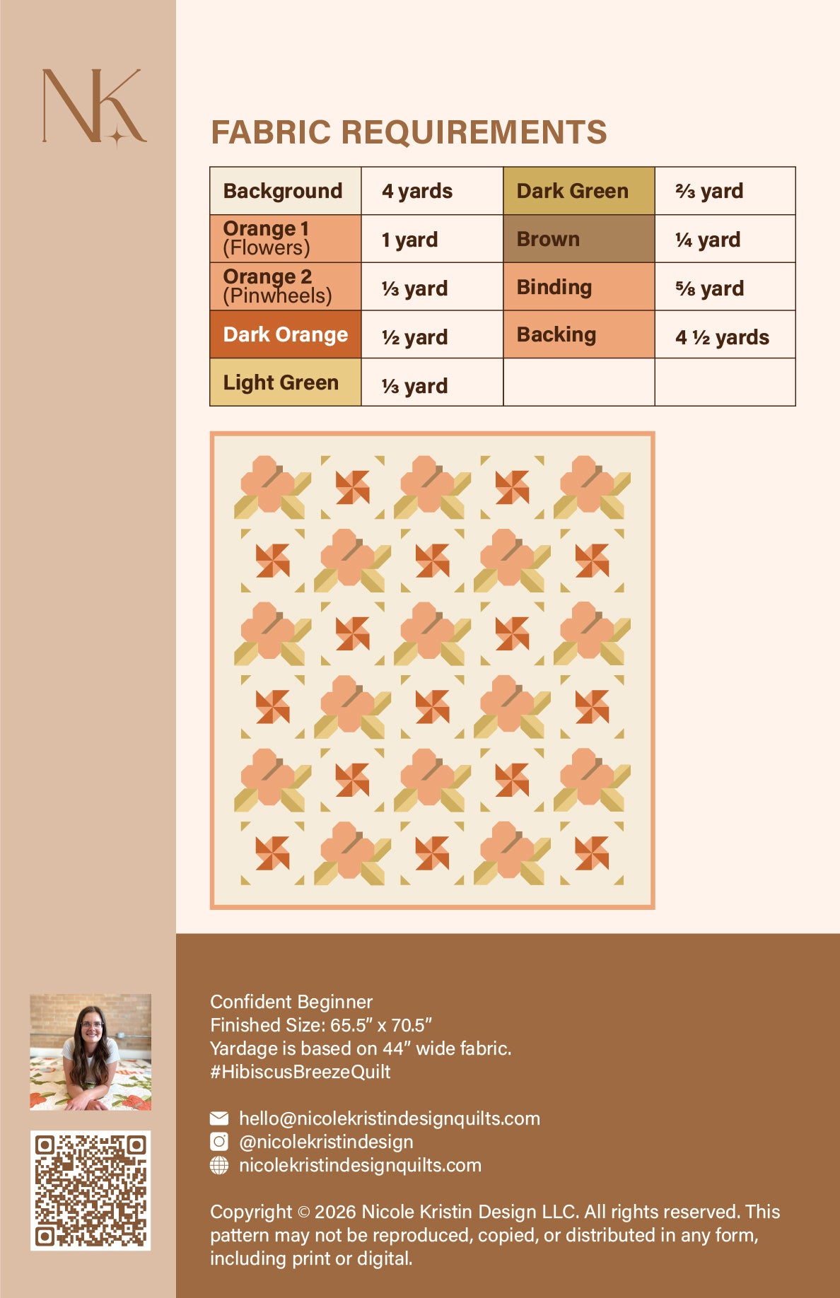 **PRE-ORDER** WHOLESALE - Hibiscus Breeze Quilt Pattern - SHIPS OCTOBER 2026