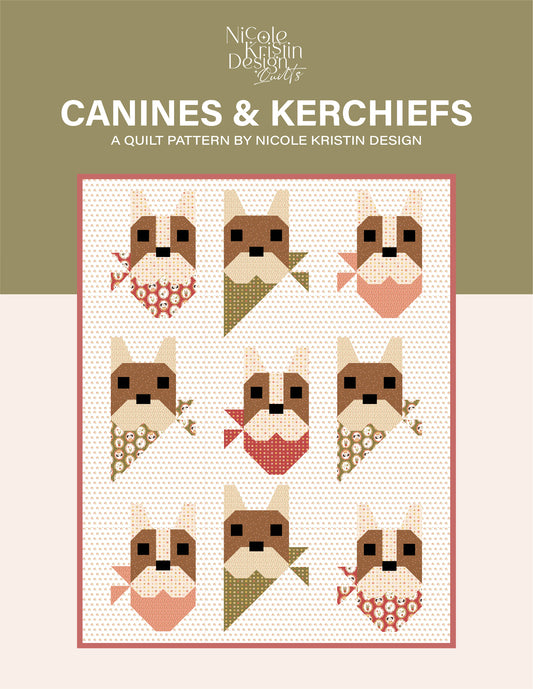Canines & Kerchiefs Quilt Pattern - Digital Download