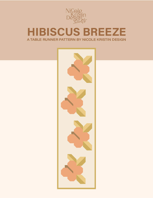 Hibiscus Breeze Table Runner Pattern - Digital Download