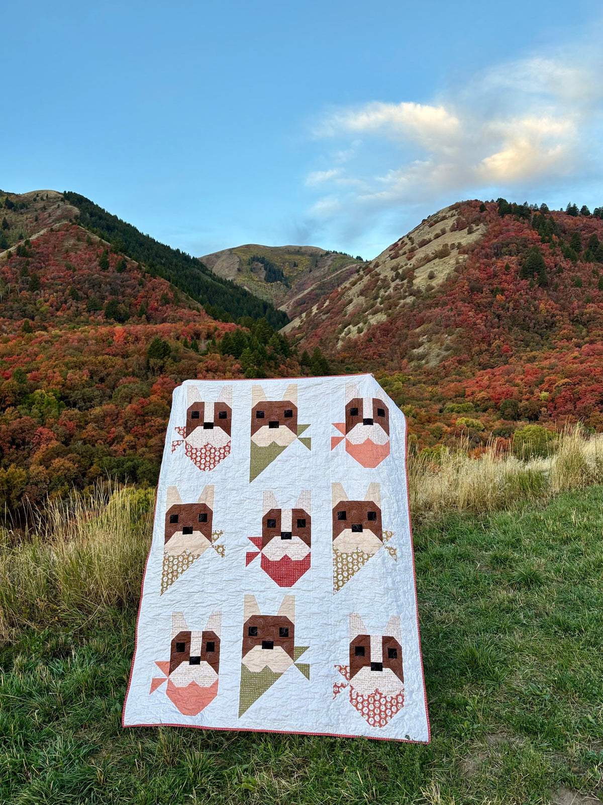 Canines & Kerchiefs Quilt Pattern - Digital Download