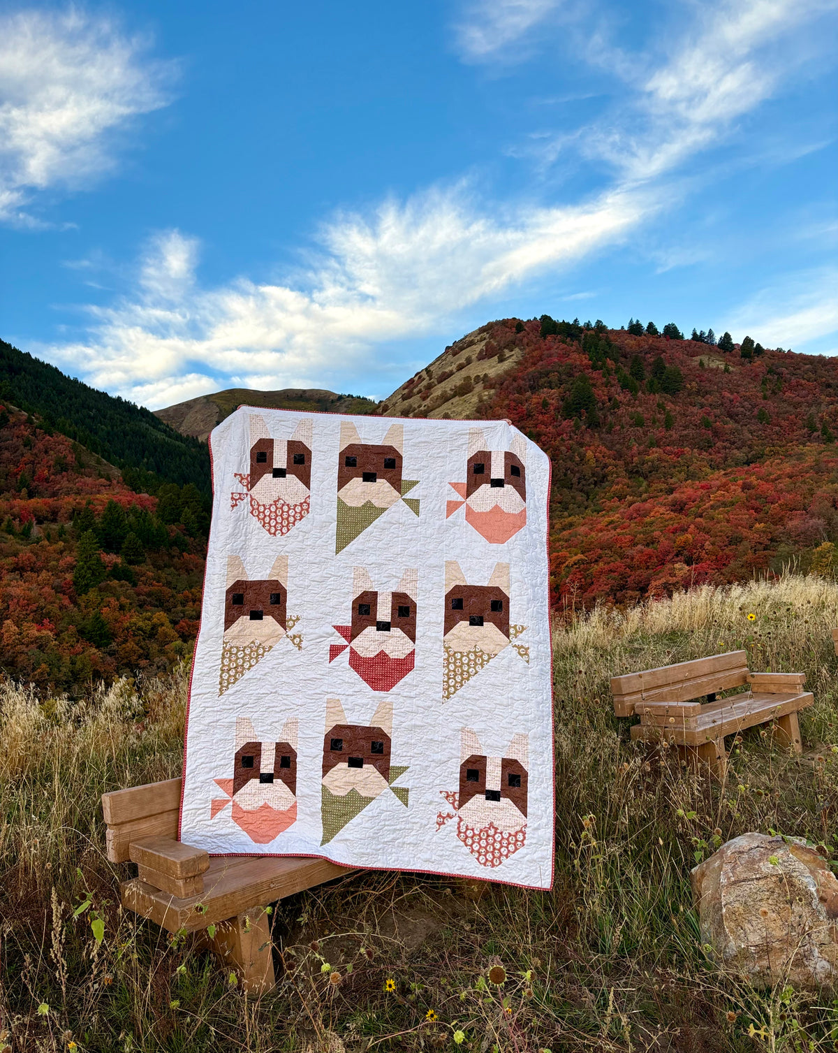 Canines & Kerchiefs Quilt Pattern - Digital Download