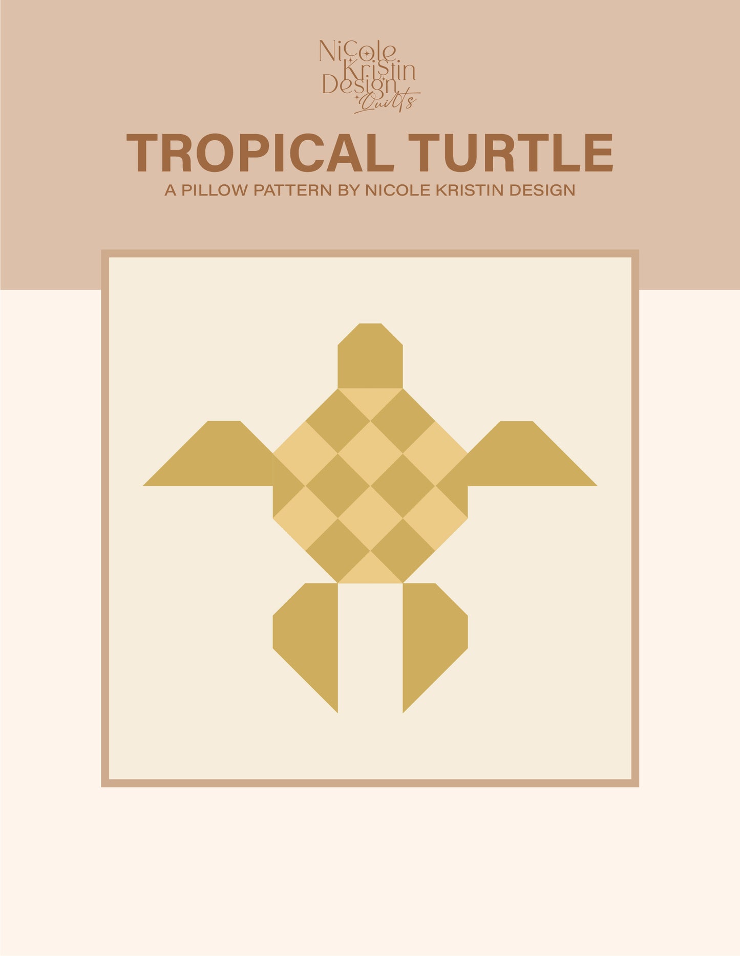 Tropical Turtle Pillow Pattern - Digital Download
